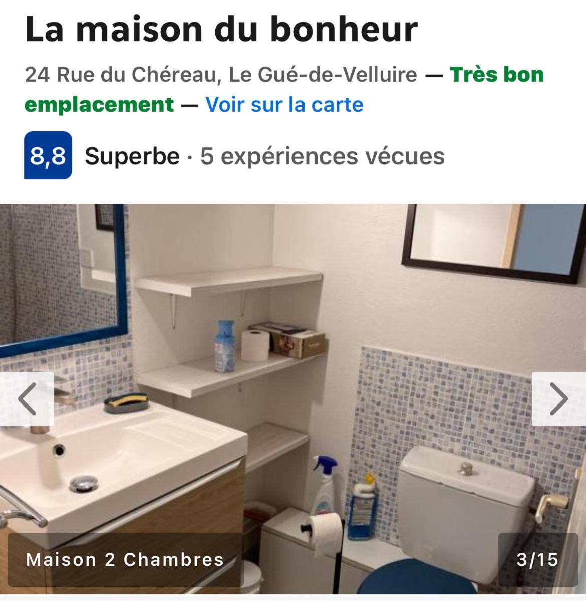 La Maison Du Bonheur Le Gué-de-Velluire Extérieur photo
