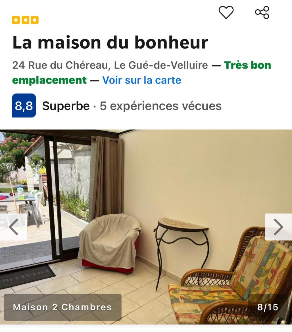 La Maison Du Bonheur Le Gué-de-Velluire Extérieur photo