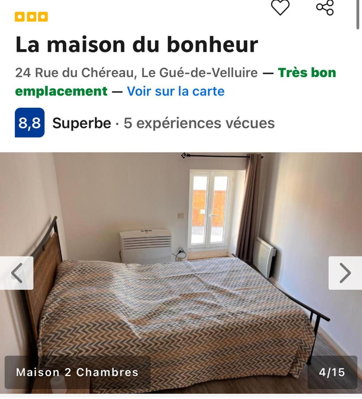 La Maison Du Bonheur Le Gué-de-Velluire Extérieur photo