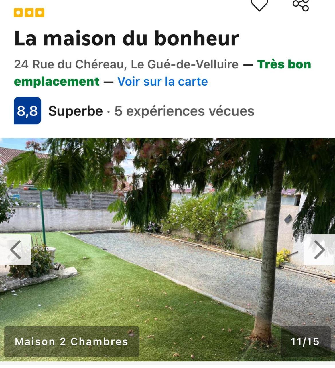 La Maison Du Bonheur Le Gué-de-Velluire Extérieur photo